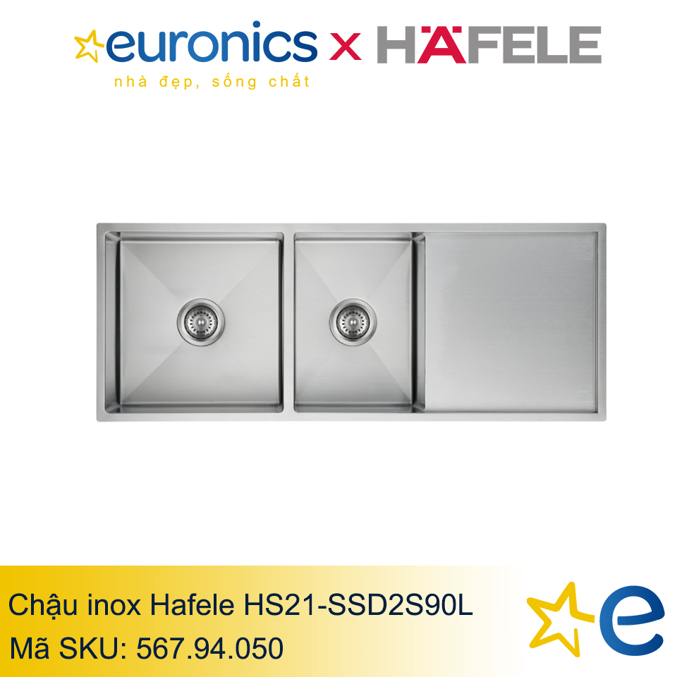 CHẬU INOX HAFELE HS21-SSD2S90L/567.94.050 - HÀNG CHÍNH HÃNG