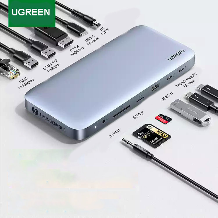 Bộ chuyển đổi Thunderbolt 3 USB type C đa năng 12 trong 1 UGREEN 80547 - Hàng nhập khẩu chính hãng