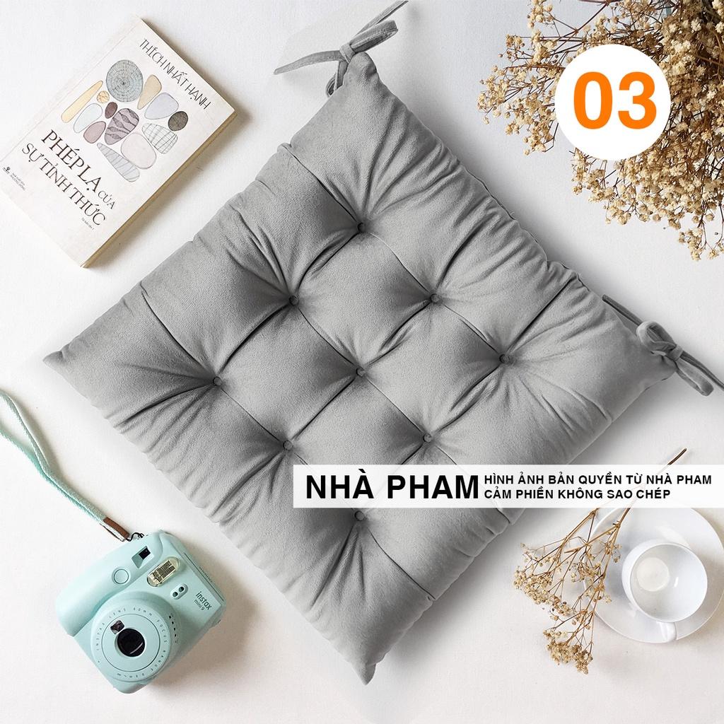 Đệm Vuông Ngồi Bệt Vải NHUNG (No1-20) (40,45,50cm)