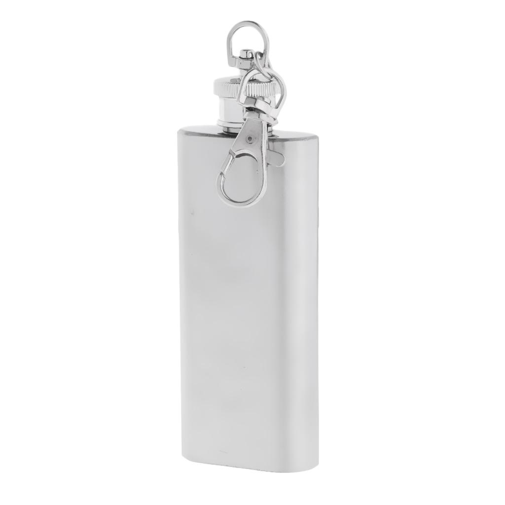 Mini Pocket Hip Flask Key Keychain Stainless Steel Liquor Barware 28ml