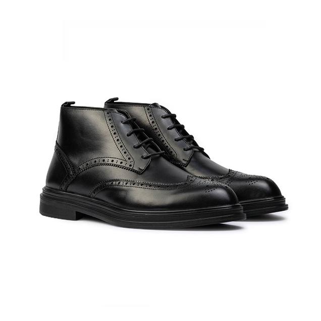 Giày Tây Nam DECEMBER Wingtip Derby Cao Cổ - Black