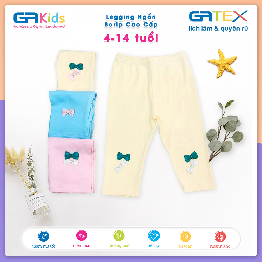 Set Combo 2 Quần Legging Ngắn Borip GATEX Cotton Cao Cấp Bé Gái GAKIDS từ 4 đến 14 tuổi