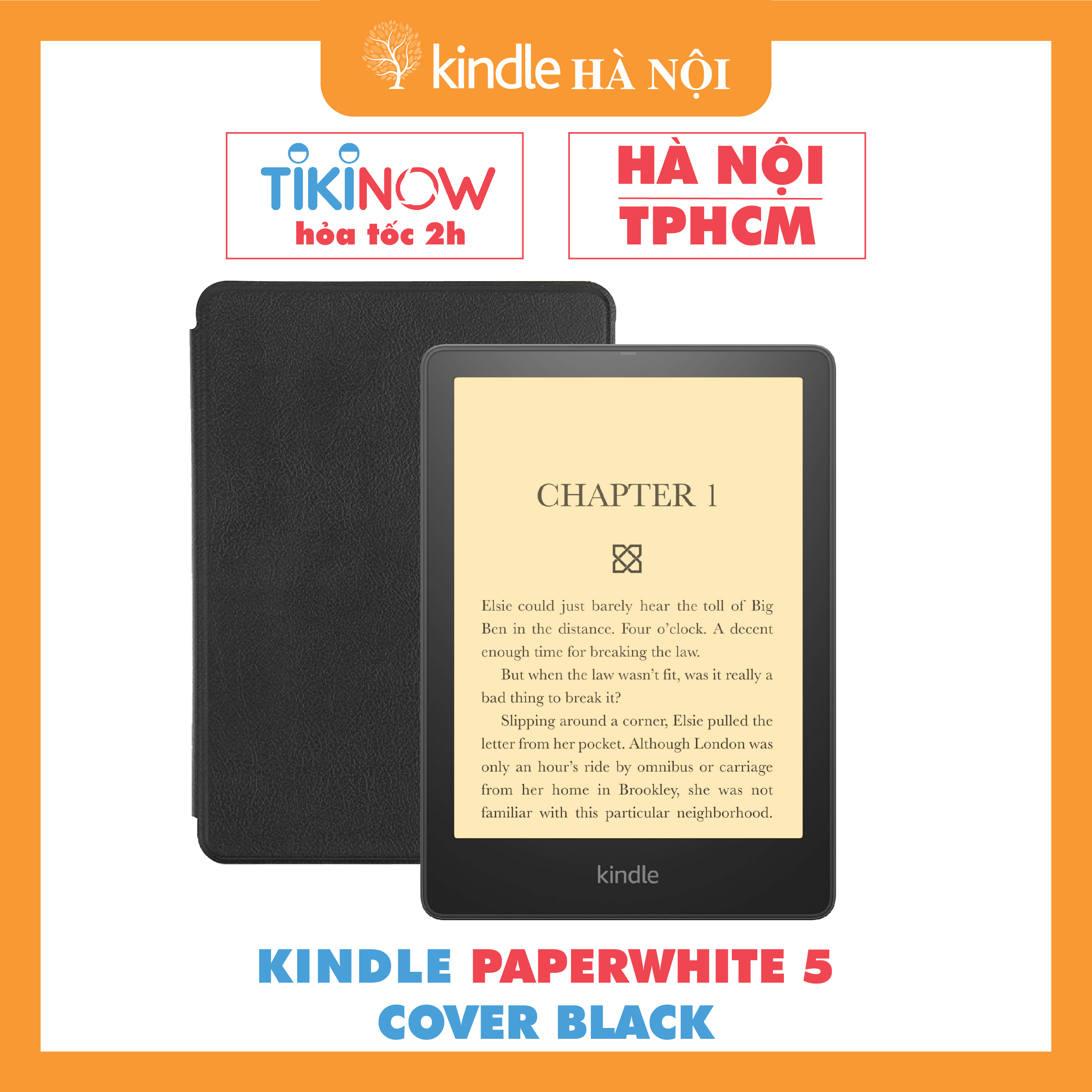 Combo máy đọc sách Kindle Paperwhite 5 tặng kèm bao da - Hàng nhập khẩu
