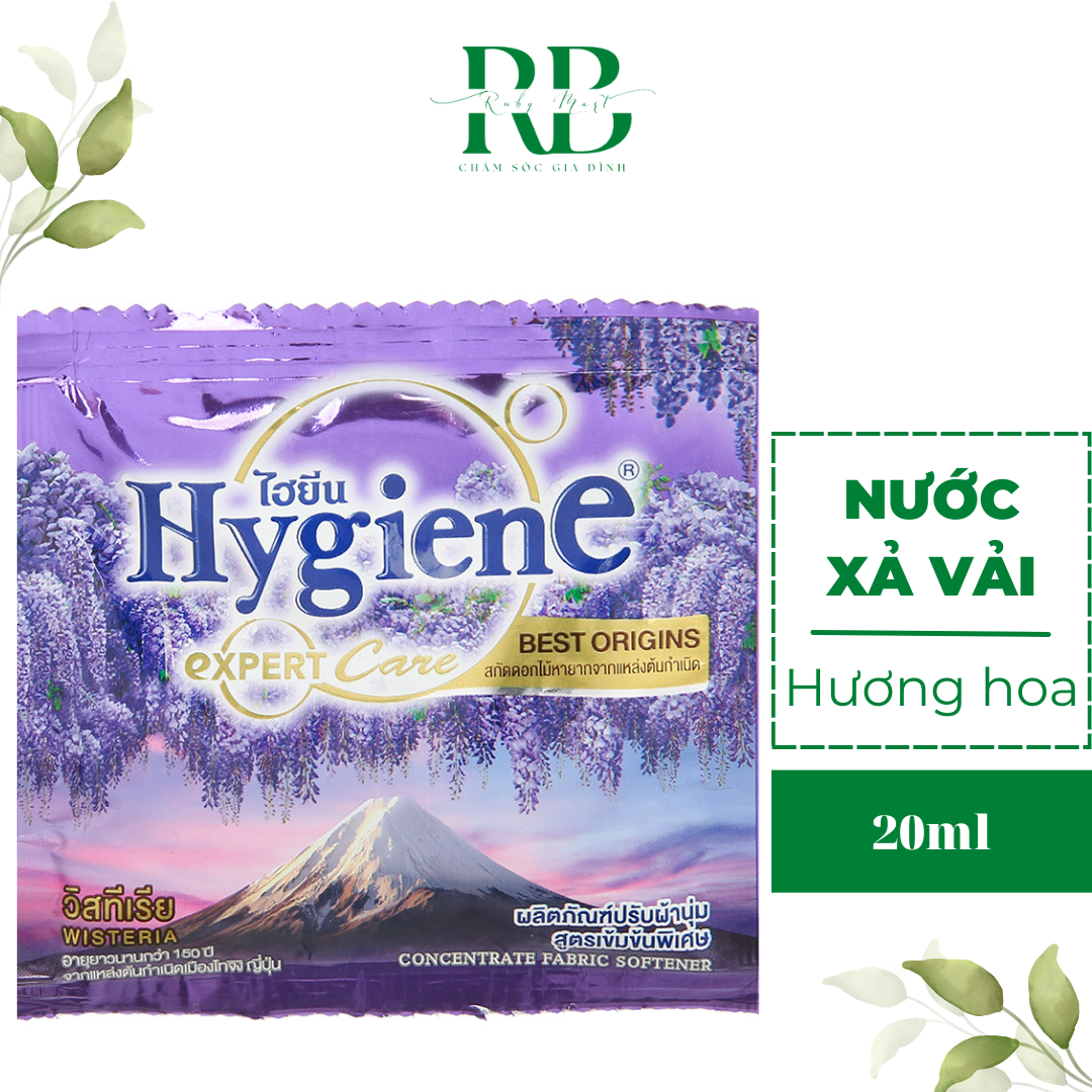 Nước Xả Vải Hygiene Thái Lan Đậm Đặc Thơm Lâu làm Mềm Vải Dùng Được Cho Quần Áo Trẻ Em Dây 12 Gói Được Chọn Màu