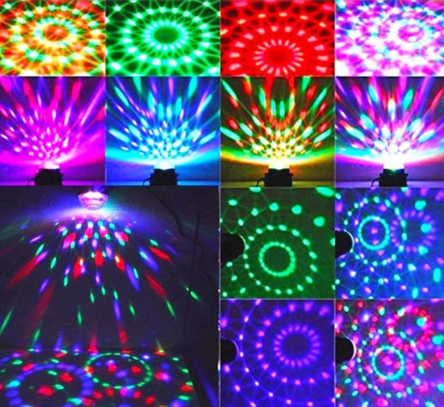 Đèn Led xoay cảm ứng theo nhạc . Đèn LED vũ trường cảm ứng nhạc dùng trang trí trong quán karaoke, bar, sân khấu, các buổi tiệc...