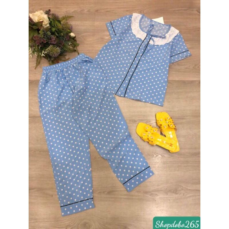 Đồ bộ nữ,đồ ngủ,đồ bộ mặc nhà,đồ bộ pijama vải lụa cổ ren viền thời trang.