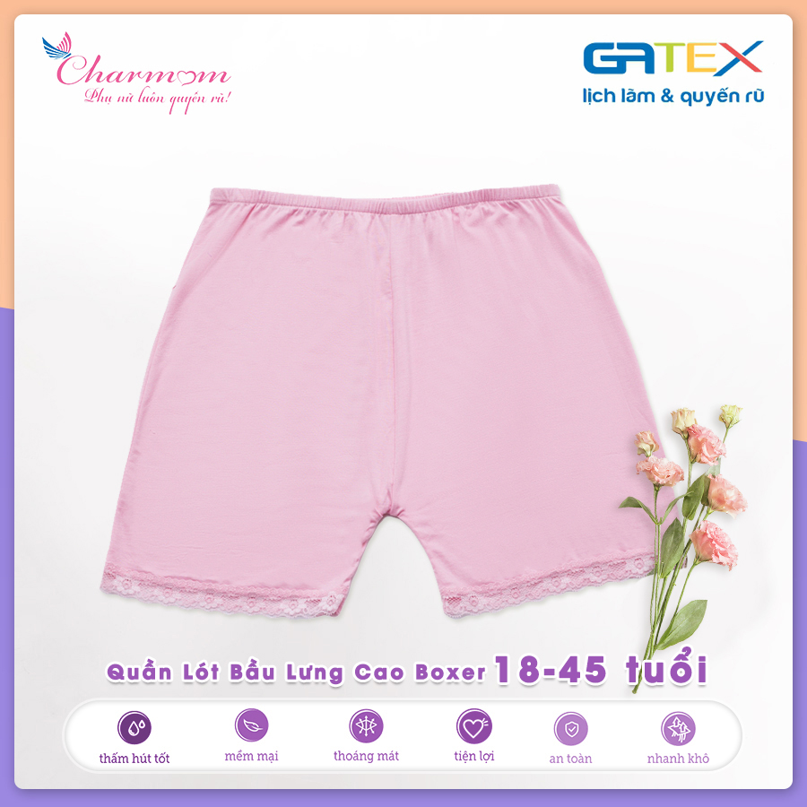 [Đồ lót cho mẹ bầu] Áo Ngực Bầu Và Quần Lót Bầu Lưng Cao Boxer GATEX Cotton Cao Cấp Charm Mum