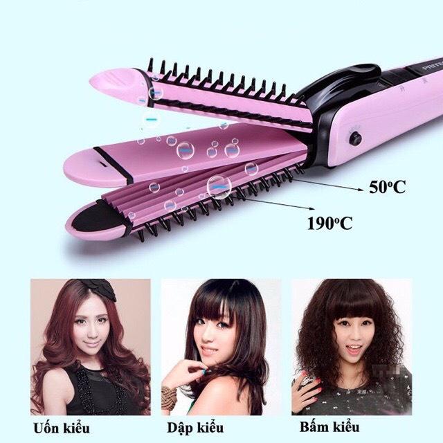 Máy Là Tóc Đa Năng 3 IN 1 No.Va. 8890,Lược Điện Duỗi,Là,Uốn,Dập Xù Tóc Đa Năng