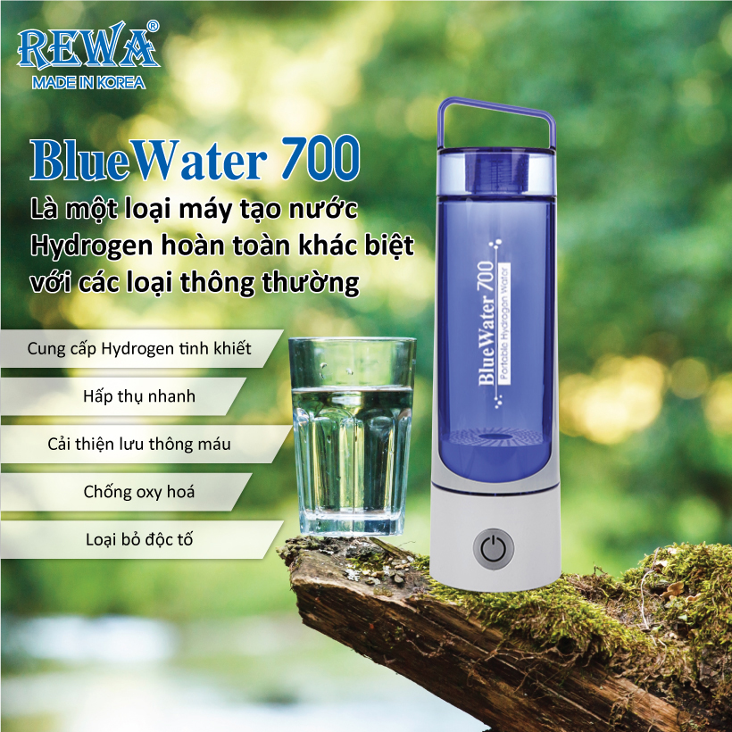 Máy tạo nước Hydrogen Bluewater700 Rewa (480ml) - Hàng Chính Hãng