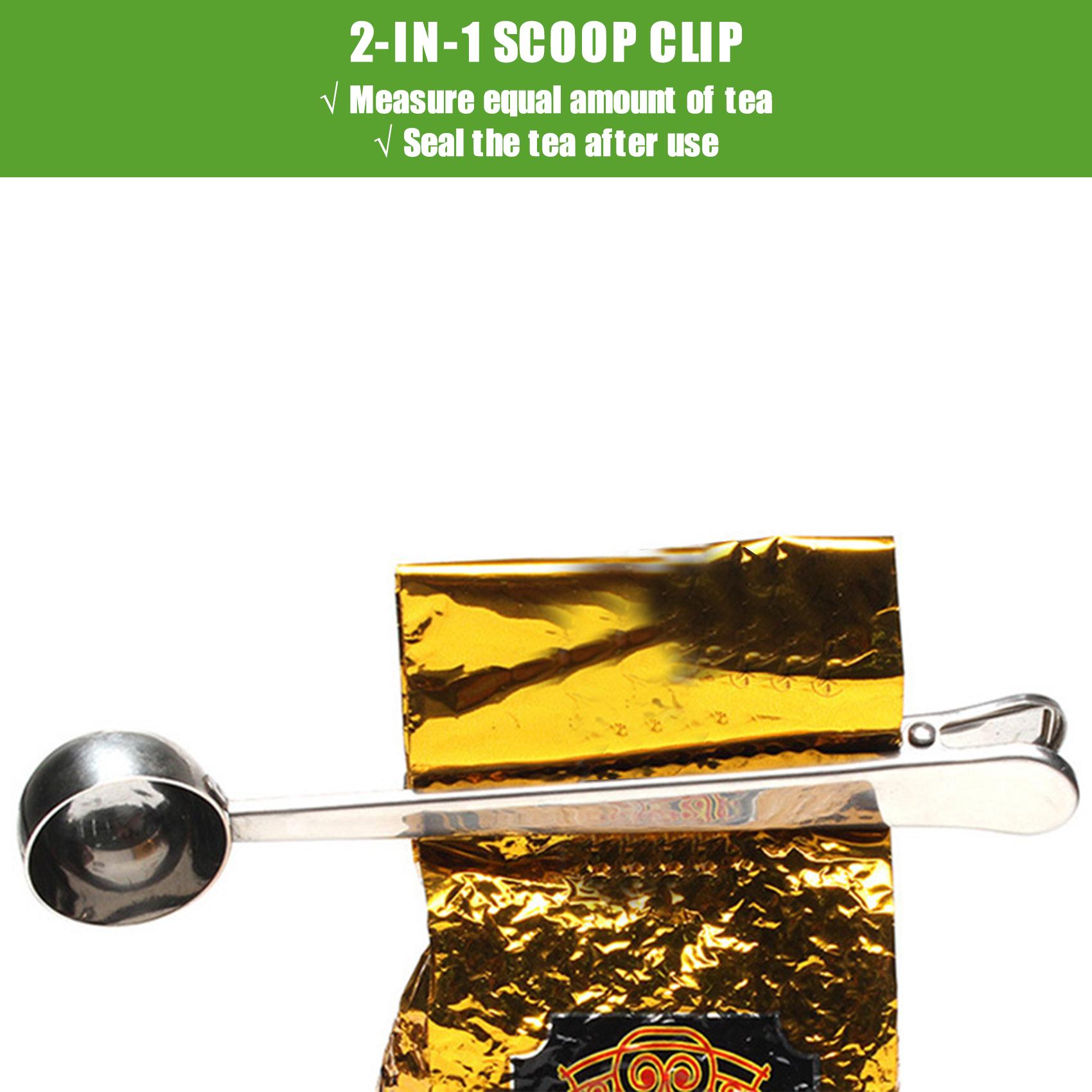 3PCs Tea Infuser Tea Scoop Clip Kit with Tea Lid Food-grade Thickened Stainless Steel Strainer for Loose Tea Fine Mesh