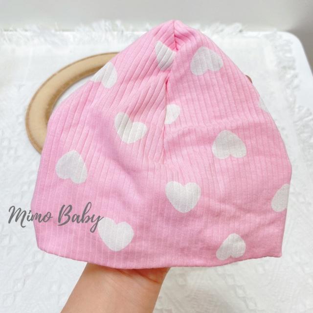 Mũ turban đính nơ màu hồng tươi cho bé gái 6-10kg MTB86 Mimo Baby