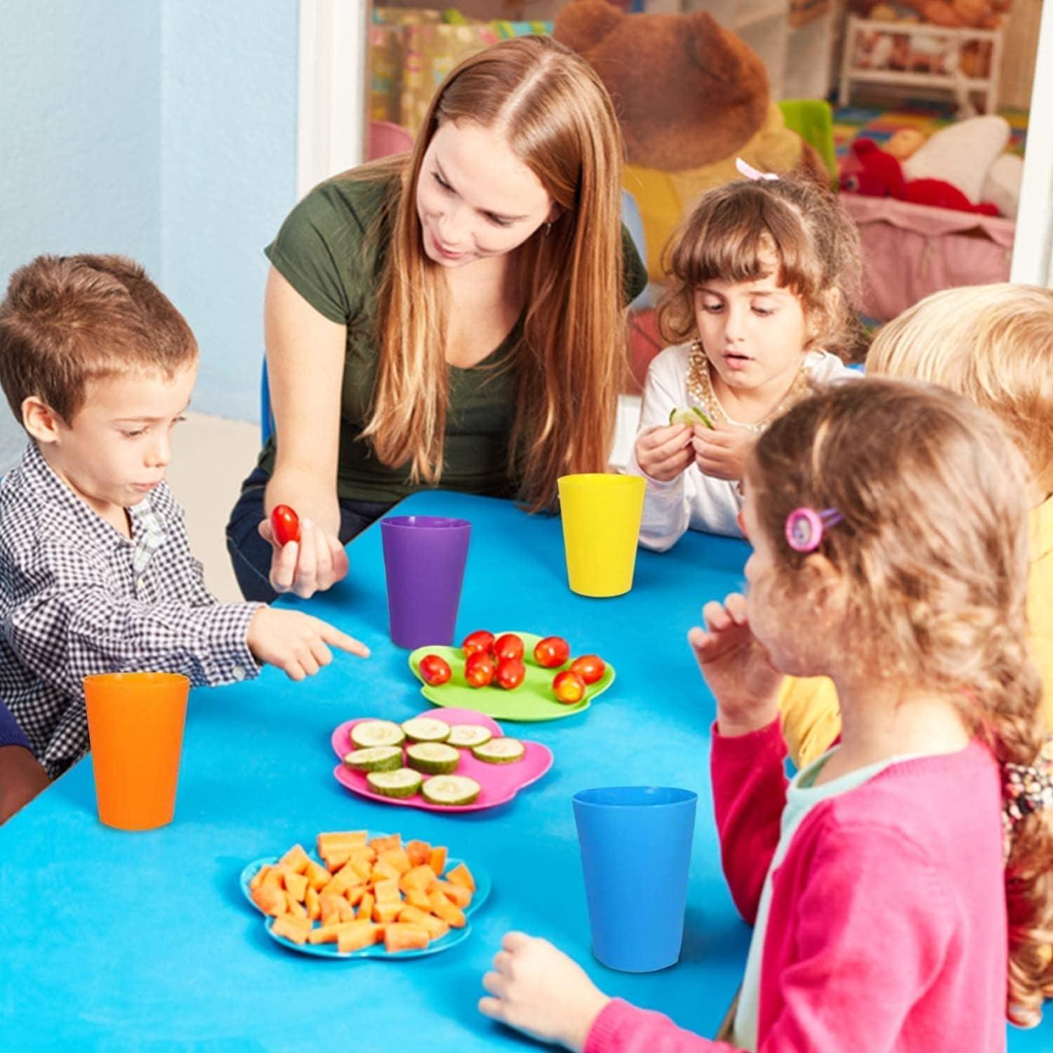 Bộ cốc nhựa 24 chiếc cốc có thể tái sử dụng, cốc uống nước 160ML cho trẻ em, cốc cắm trại 6 màu đầy màu sắc Bộ lý tưởng cho nhà bếp, tiệc ngoài trời, dã ngoại, BBQ, du lịch, v.v.