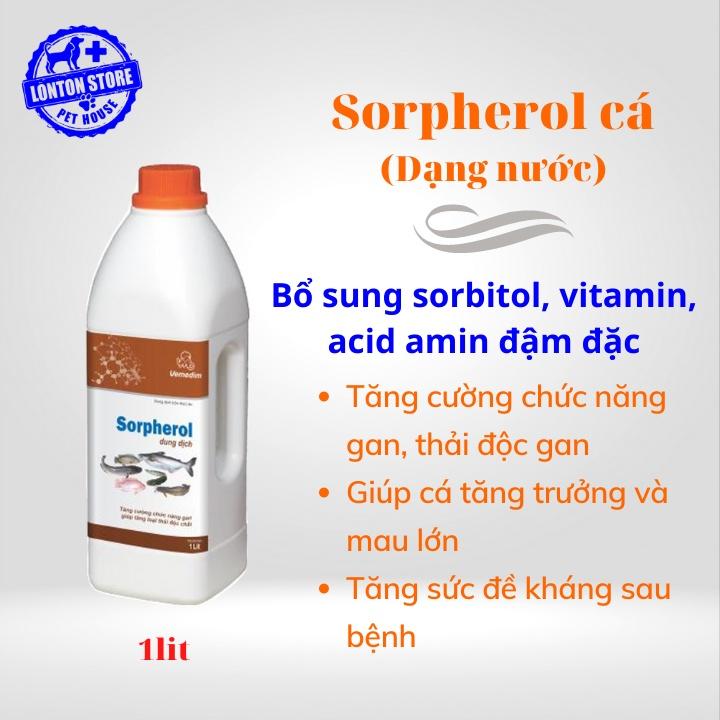 Sorpherol cá - Dung dịch hỗ trợ gan, loại thải độc chất cho cá, dạng dung dịch, chai 1lit