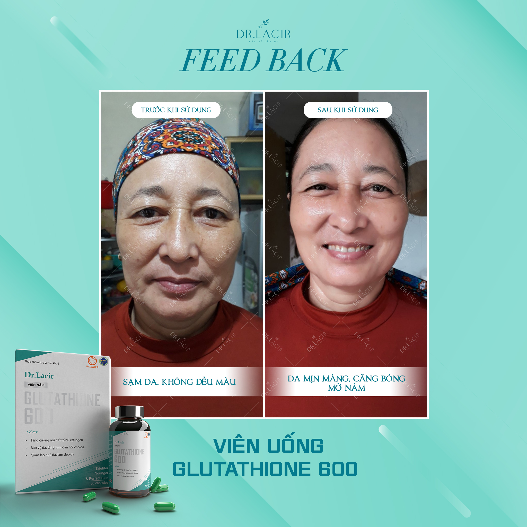 ] - Viên Uống Mờ Nám, Trắng Da Glutathione 600 - Hàng Chính Hãng Dr. Lacir