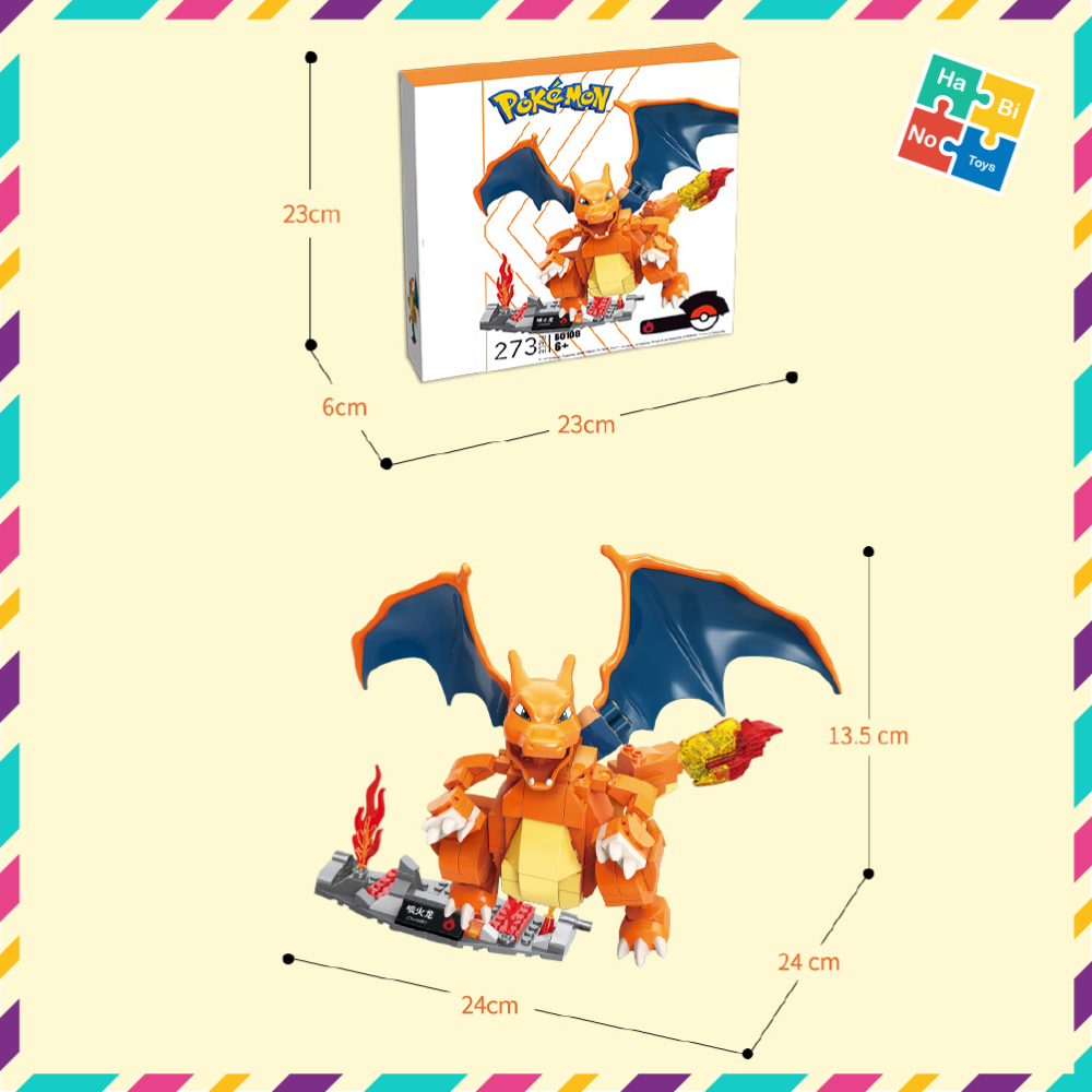 Lắp Ráp Pokemon Pikachu Keeppley Đồ Chơi Mô Hình Rồng Charizard 273 Chi Tiết Hoạt Hình Truyện Tranh Brickheadz B0108 Cho Trẻ Từ 6 Tuổi