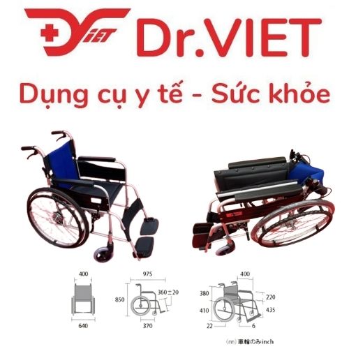 Xe lăn MIKI BAL-1 khung hợp kim nhôm phủ sơn tĩnh điện mờ cao cấp đến từ Nhật Bản, nhẹ và chắc chắn.