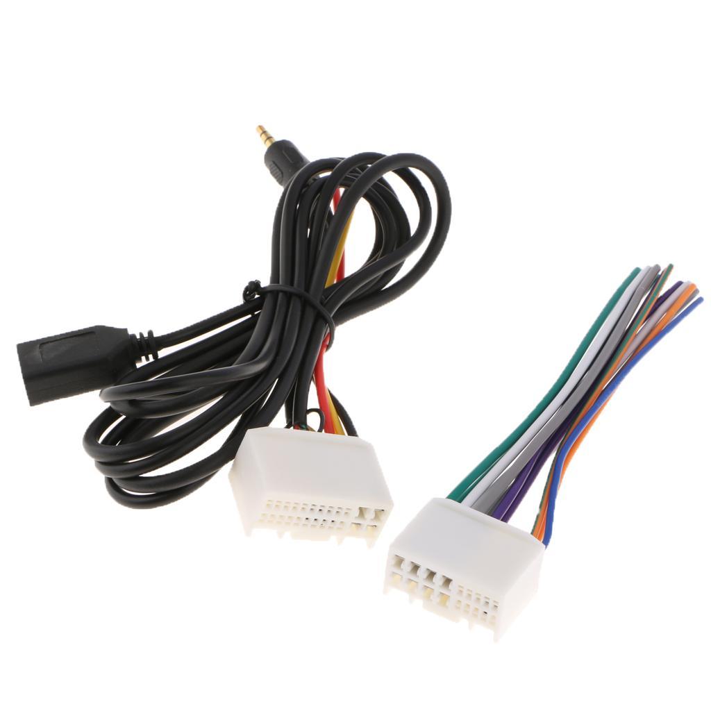 2X Cable Harness Adapter for Audio Adapter for USB Connector for