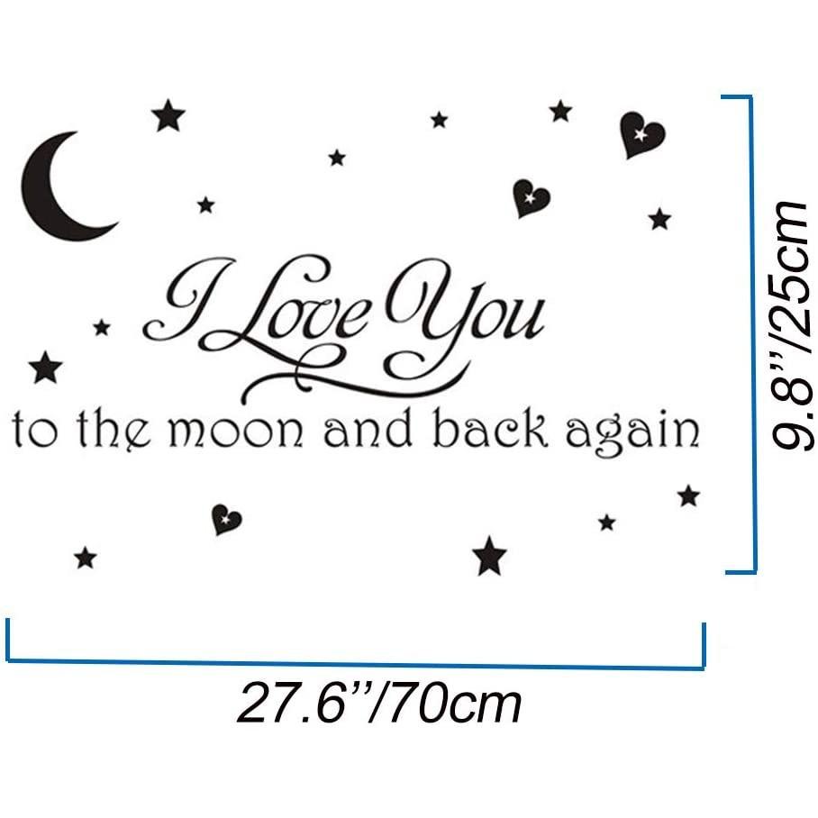 Decal trang trí tường - Chữ Tiếng Anh I LOVE YOU đen