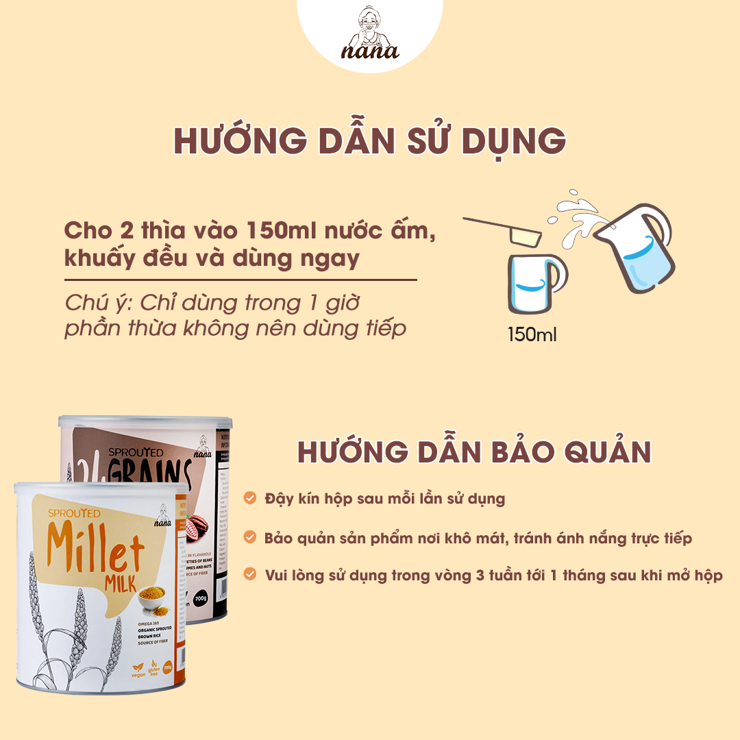 Sữa Hạt Cho Người Lớn Tuổi 24Grains Vị Cacao Hộp 700g, Sữa Hữu Cơ Không Đường Bổ Sung Dinh Dưỡng & Tốt Cho Tim Mạch Tặng Kèm Quà - miwako