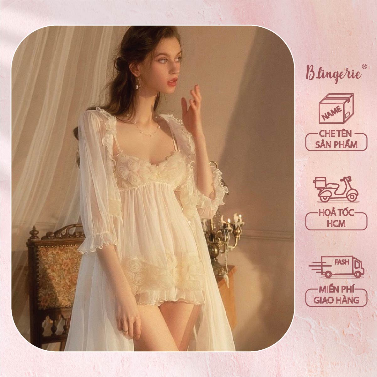 Áo Choàng Ren Nữ Tính - B.Lingerie