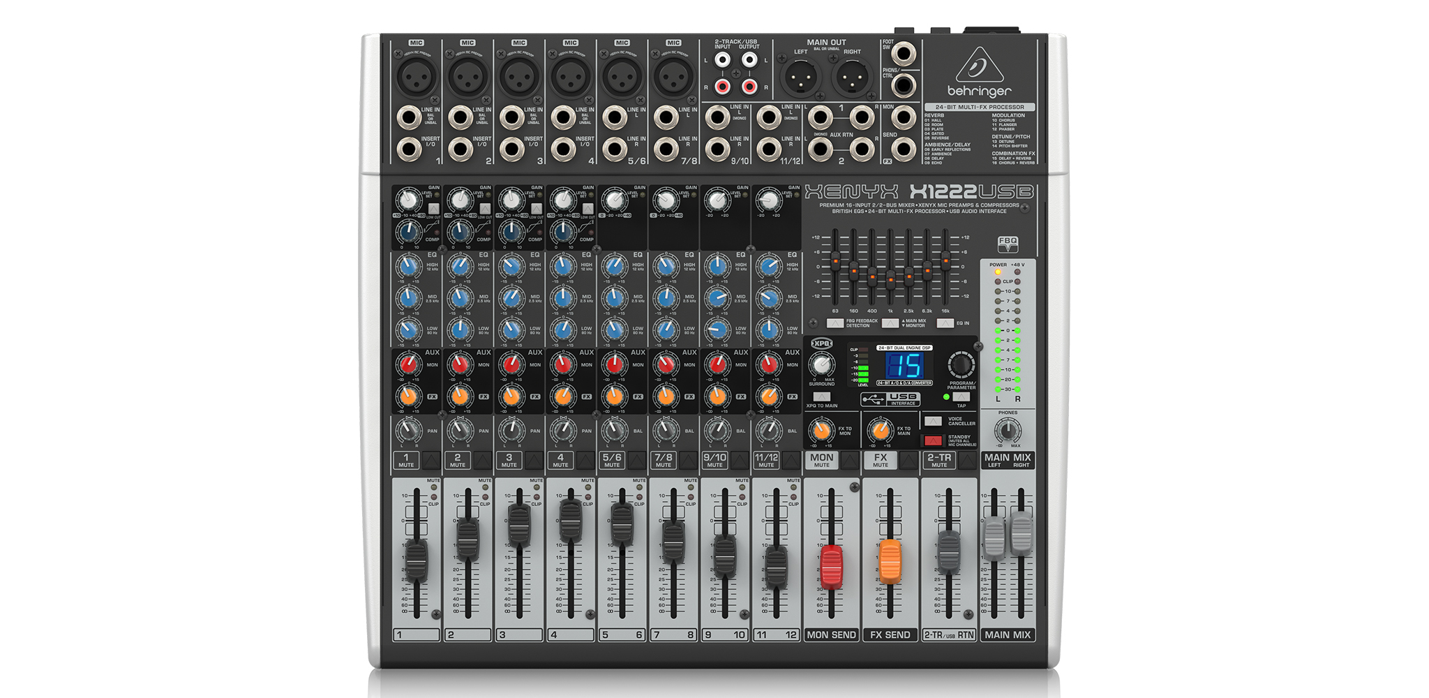 X1222USB Analog Mixer Behringer| Mixer cơ Behringer X1222USB- HÀNG CHÍNH HÃNG