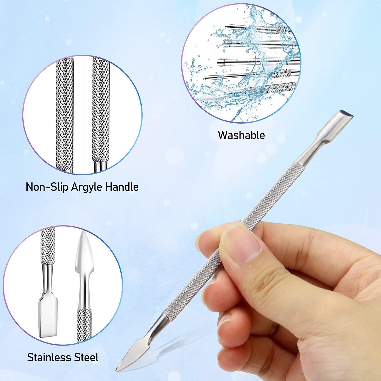 Bộ 5 công cụ điêu khắc bằng thép không gỉ mini mini với vỏ kim loại cho đồ trang sức, điêu khắc, mô hình, gãi