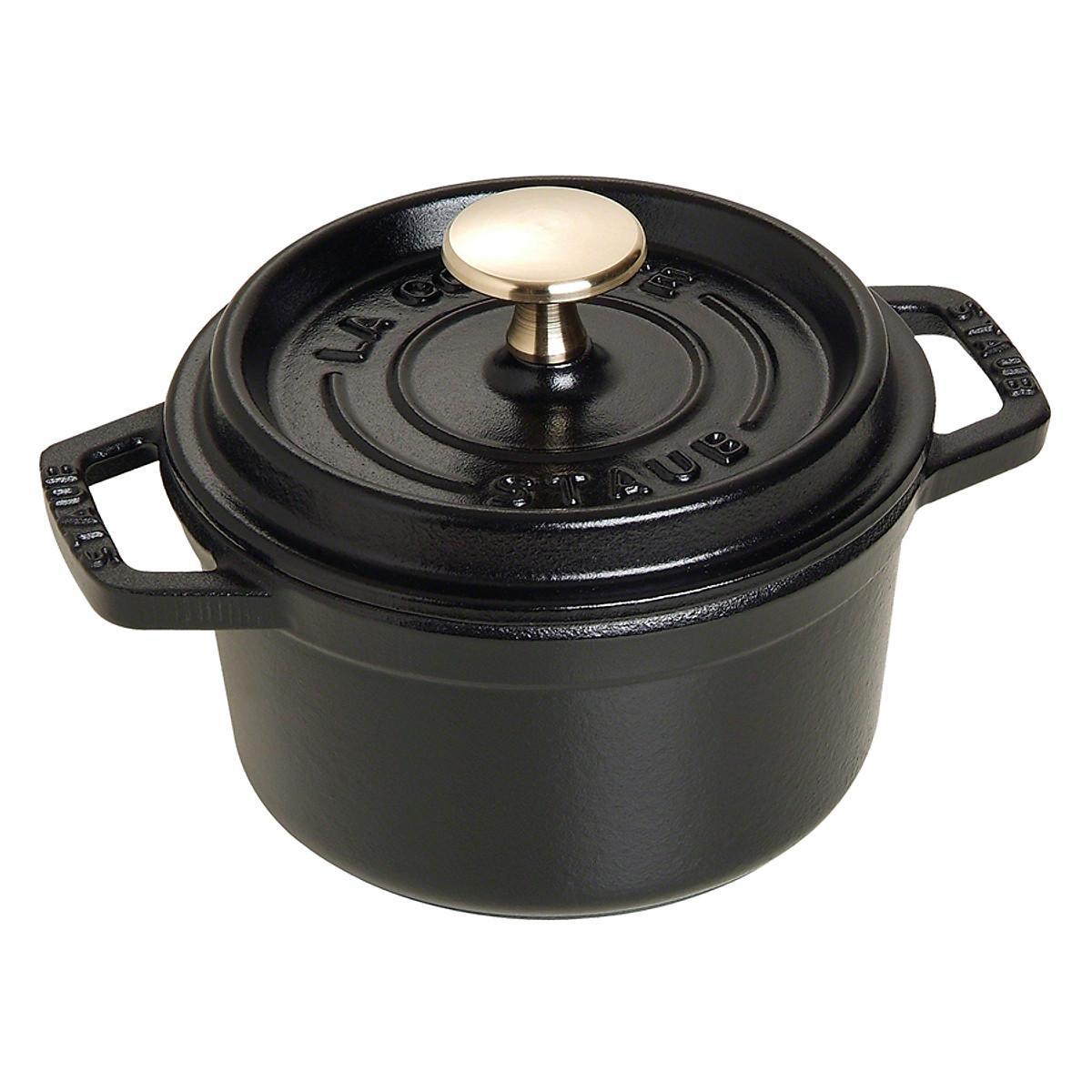 Nồi Gang Tròn Staub, Đường Kính 14cm, Nồi Gang Nguyên Khối, Dùng Cho Mọi Loại Bếp, Dẫn Nhiệt Tốt, Nhập Đức