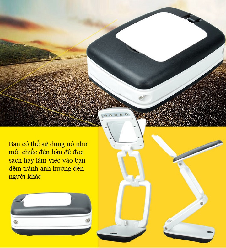 Kính lúp 3X siêu tiện dụng gập mở dễ dàng, có đèn led trợ sáng