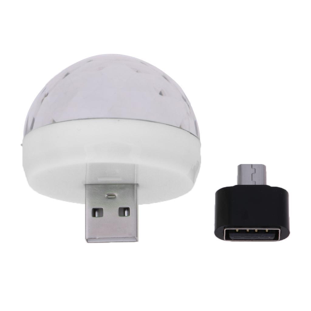 Mini USB Stage Voice Control Magic Ball Lamp RGB LED Bulb Red