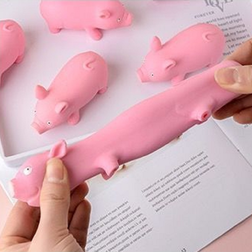 Đồ Chơi Nắn Bóp Tay Đàn Hồi Giảm Stress Hình Chú Heo Lợn Màu Hồng Hường Co Dãn Giá Rẻ Dẻo An Toàn Cho Bé Trai Gái