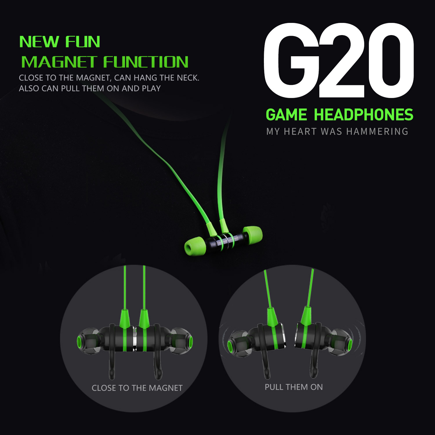 Tai nghe Game thủ, tai nghe in ear gaming Plextone G20 mẫu mới 2019 dây dẹt chống rối, Jack 3.5mm chữ L chống gẫy, Microphone Built in Filter Circuit – Hàng Chính Hãng