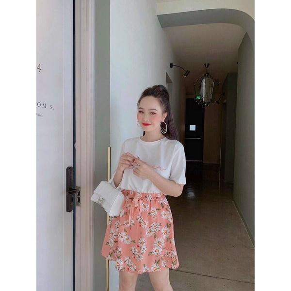 SET ÁO THUN CHÂN VÁY HOA