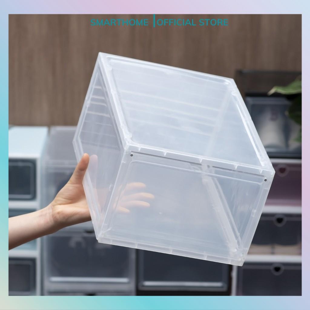 Hộp Đựng Giày Nhựa Cứng Cao Cấp Size Lớn, Cửa Nam Châm Lắp Ráp Tiện Lợi