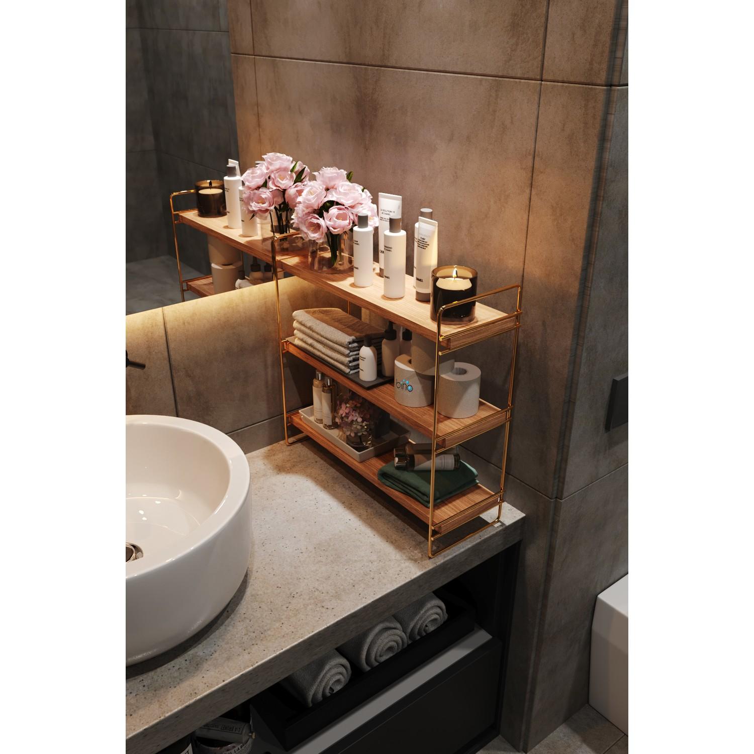 Máy Tính Để Bàn Kệ Sắp Xếp Nhà Bếp Nhà Tắm Kệ Sách Lưu Trữ Quản Lý Nữ Dây Thép Vàng Không Gỉ Bàn Dịch Vụ Giá Để Trang Trí Nhà Cửa