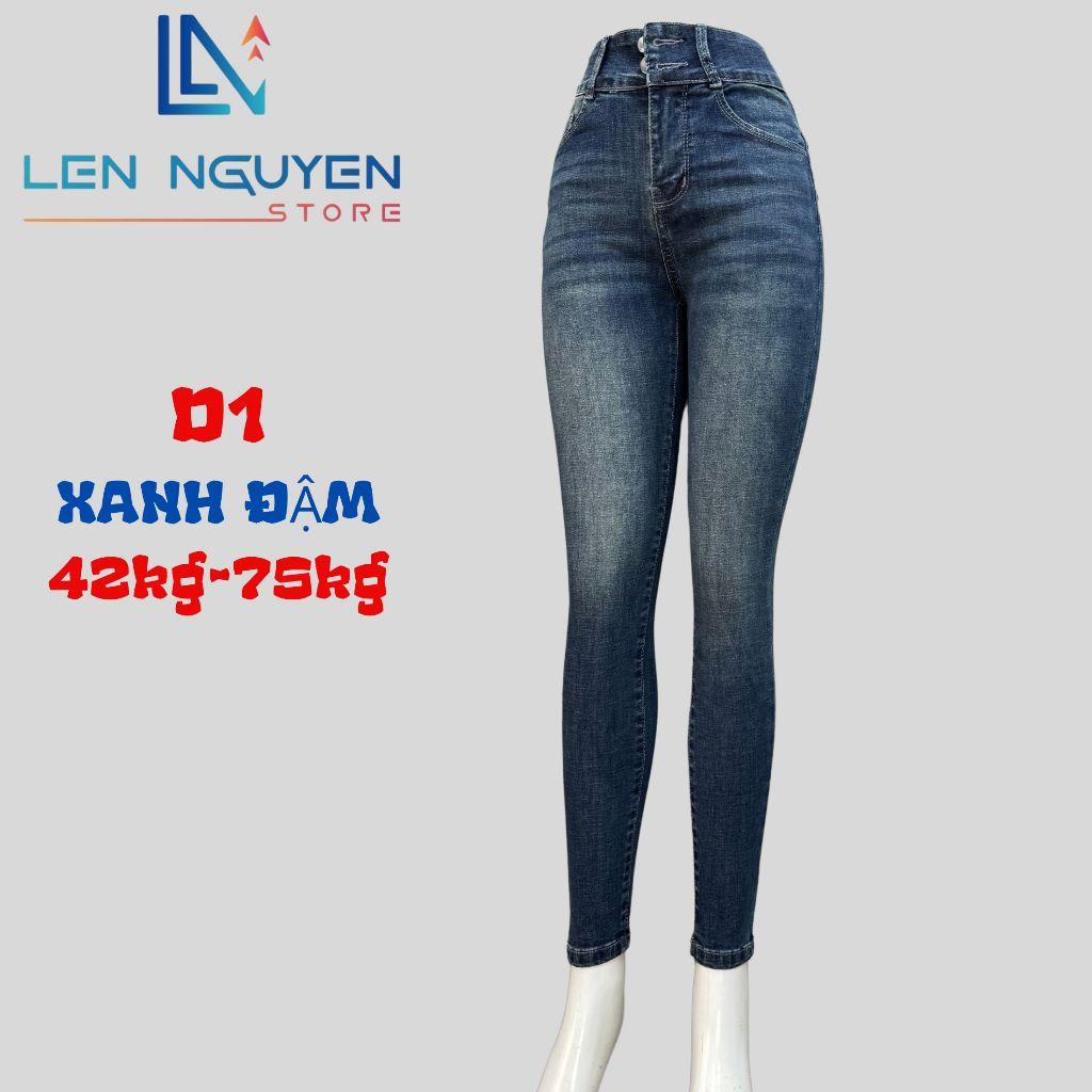 D1_Quần jean nữ, dài, lưng cao, quần bò nữ dáng ôm, quần rin nữ có big size, cho 42kg đến 75kg,LEN NGUYEN STORE