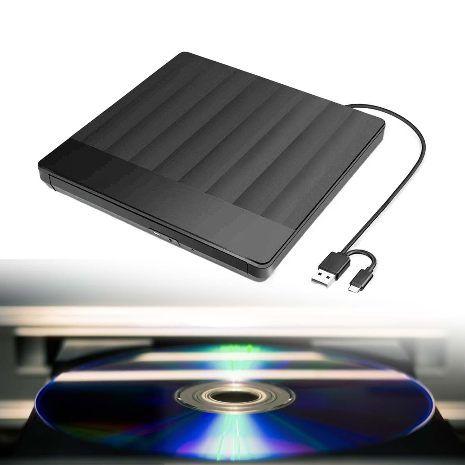 External USB RW CD Writer Drive Burner Reader Player For Laptop Black