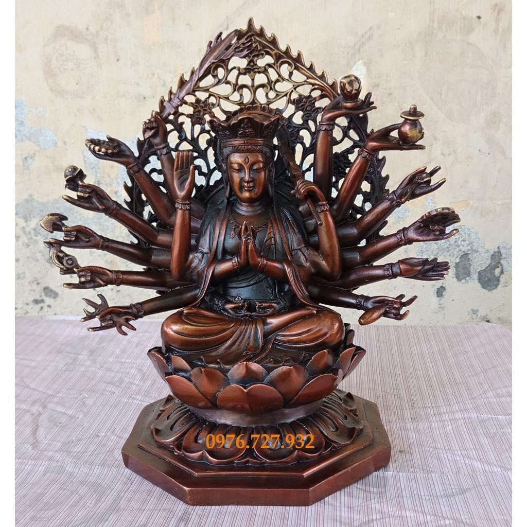 Tượng phật chuẩn đề cao 25cm, bán tượng phật bằng đồng, giá bán tượng chuẩn đề