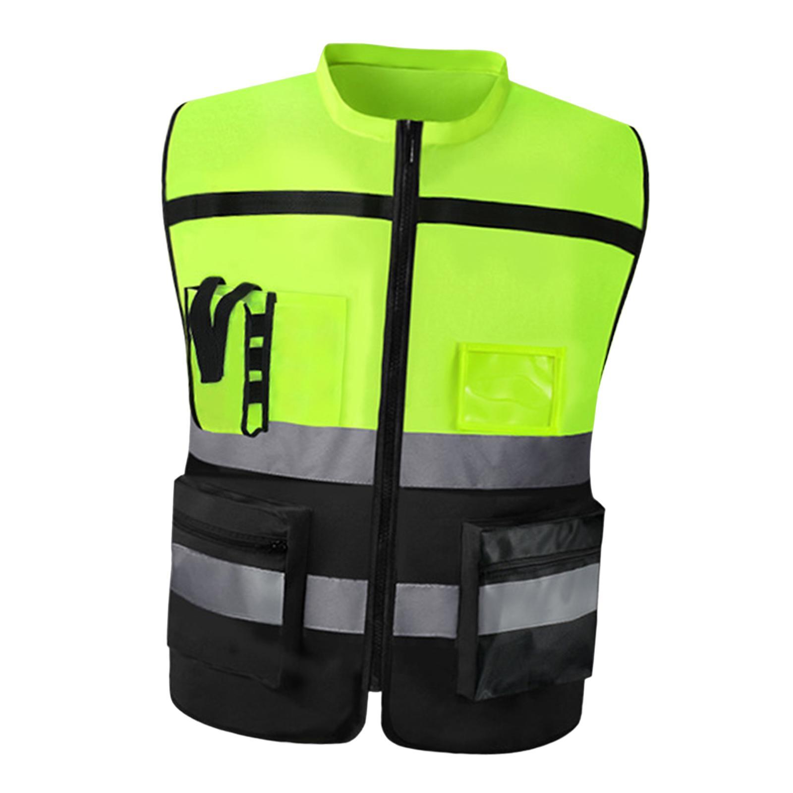 High Visibility Vest Safety Reflective Vest Lightweight Soft Breathable Construction Vest for Night Work Cycling Warehouse Construction