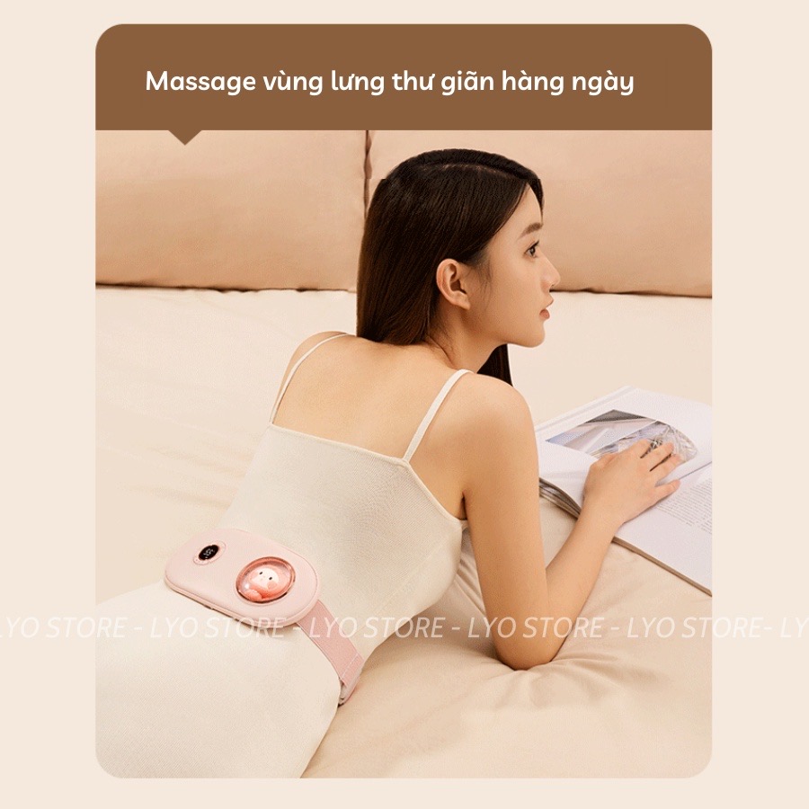 ￼Máy massage làm ấm bụng AIFS, giảm đau bụng đau lưng cho bạn gái đến Kì, Đai đeo chườm nóng giảm đau bụng kinh nguyệt