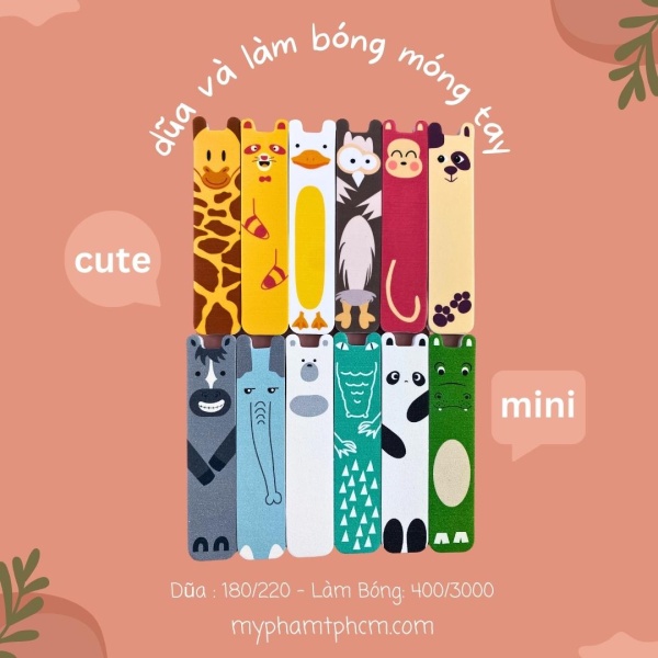 Dũa và làm bóng móng tay hình thú siêu dễ thương Nail Friends từ Hàn Quốc chất lượng cao dũa 180/220 dũa bóng 400/3000