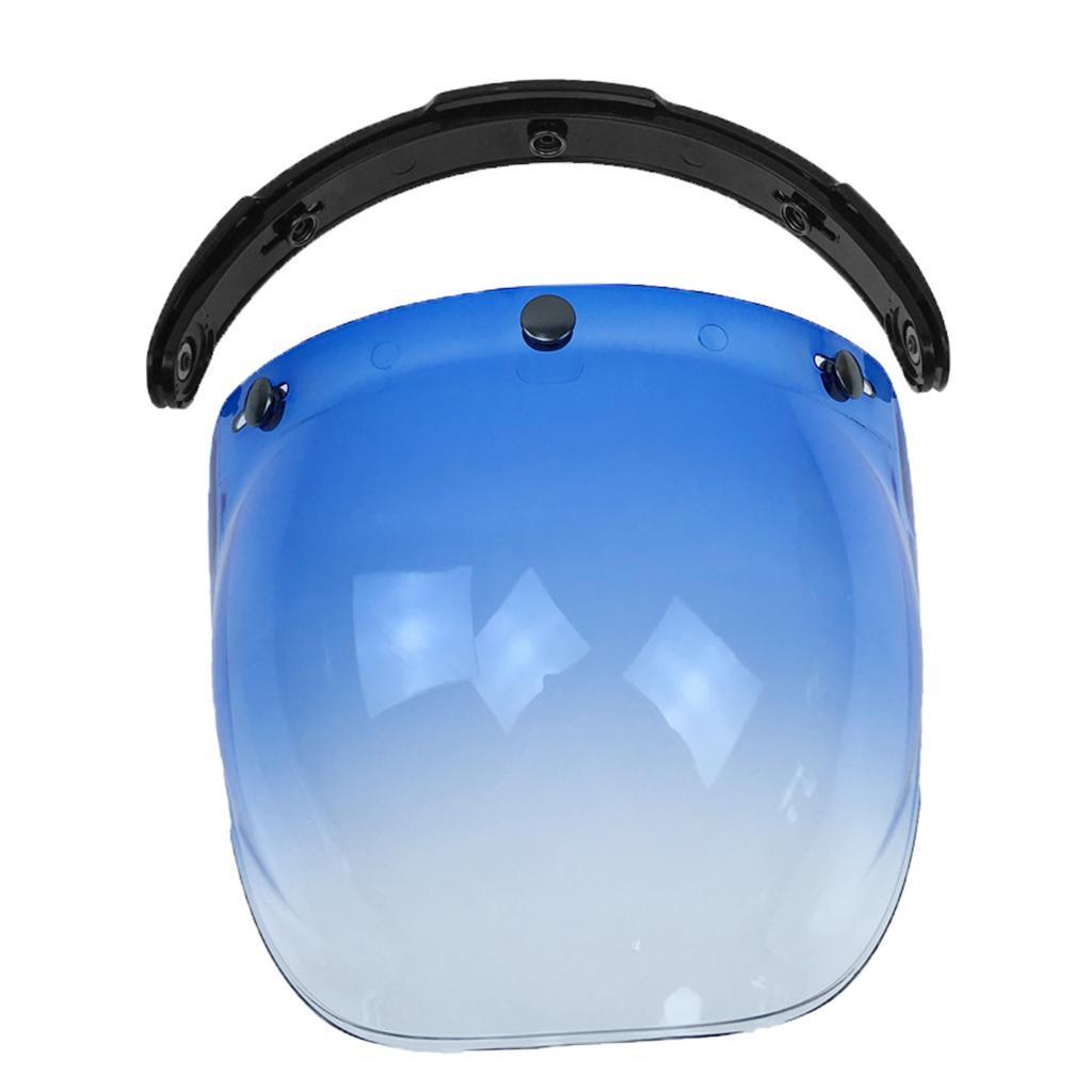 Pack of 2 Motorcycle Helmet Visors Bubble Shield 3-Snap Flip Up Open Face