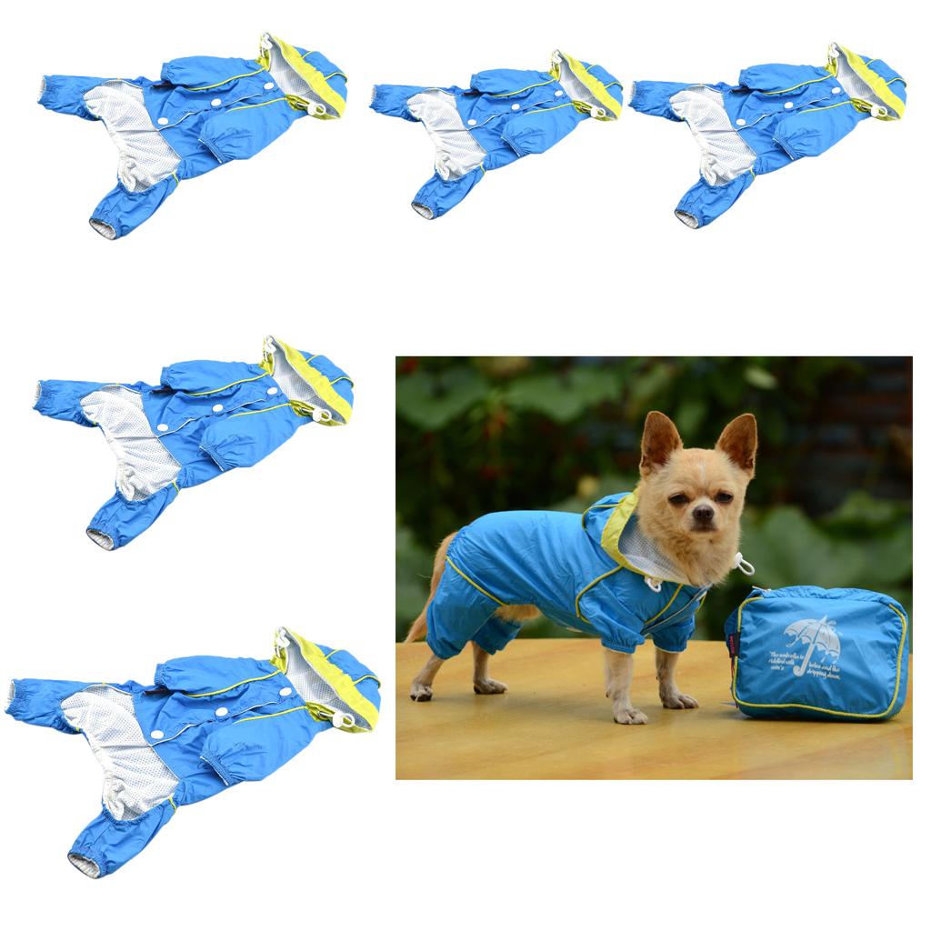 Small Medium Large Pet Dog Cat Four-Legs Raincoat Waterproof with Hood Rain Cover Jackets Coats Rainwear