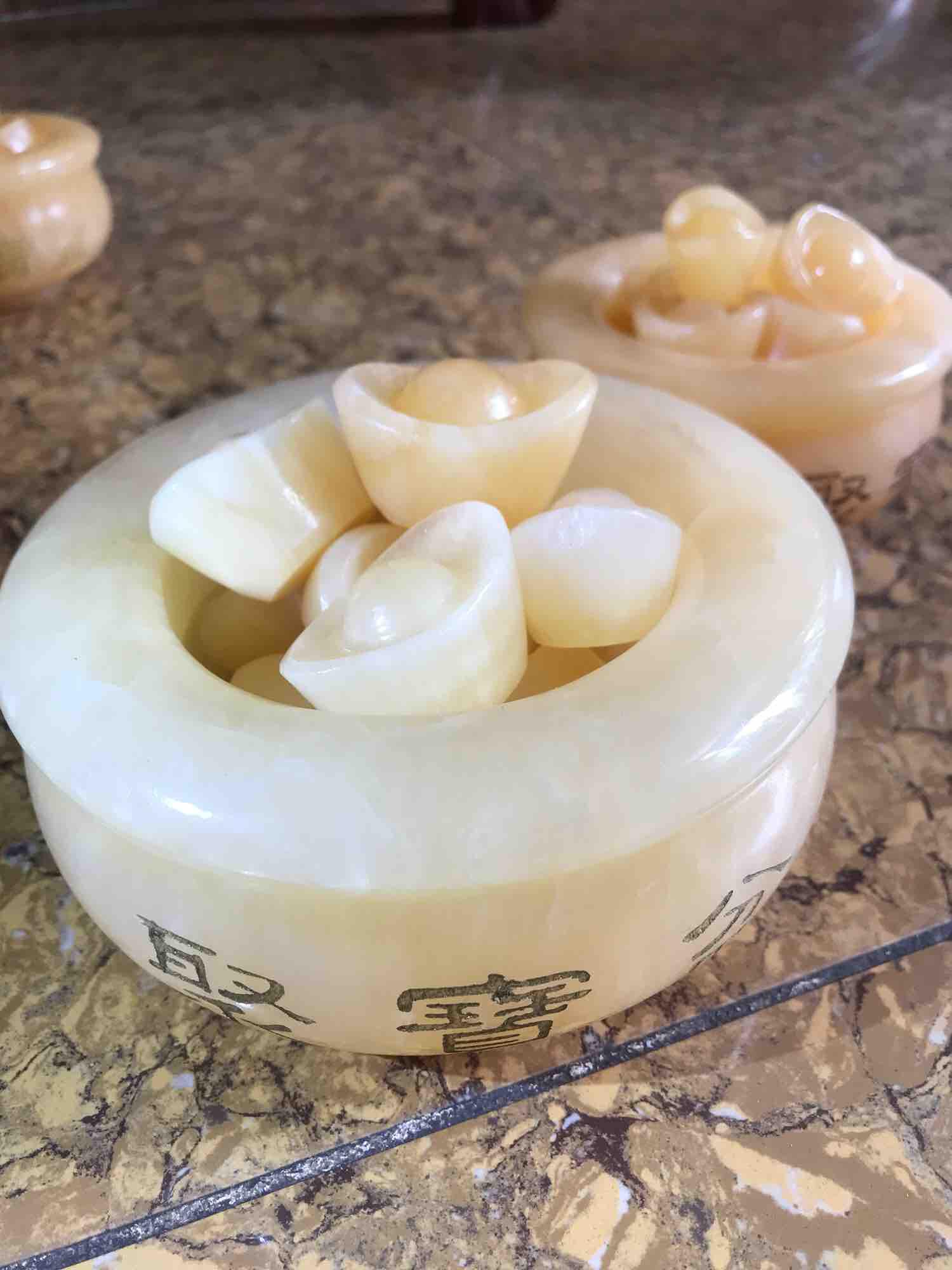 Bát Tụ Tài Lớn 13cm 10 Thỏi Vàng Đá Ngọc Hoàng Long Đê Bàn Mệnh Thổ Kim Thủy