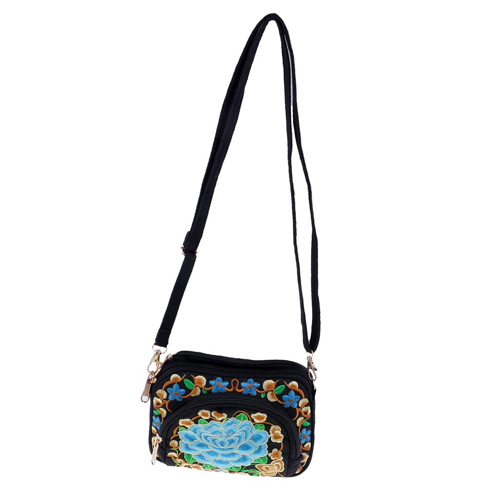 Fashion Ladies Embroidery Canvas Polyester Cotton Crossbody Bag Shoulder Bag Shoulder Bag Travel Bag