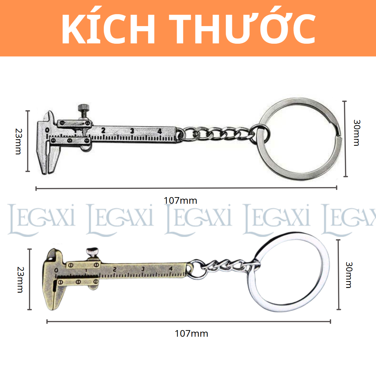 Móc Chìa Khóa Thước Kẹp Vernier Thước Đo Khoảng Cách Bằng Kim Loại Móc Khóa Xe Nhà Túi Cho Kỹ Sư Thợ Cơ Khí