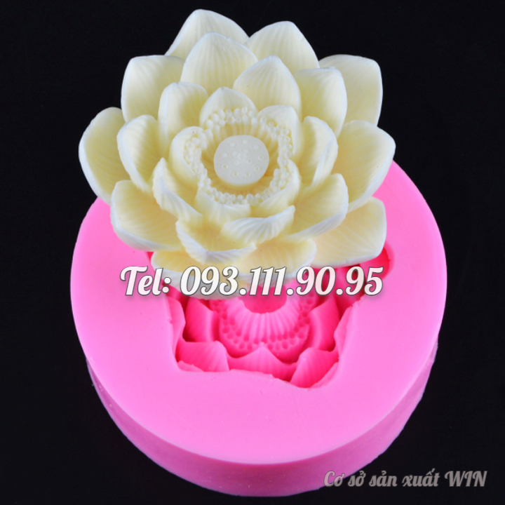Khuôn silicon làm rau câu hoa sen đại đóa loại 11 cm - Mã số 1725