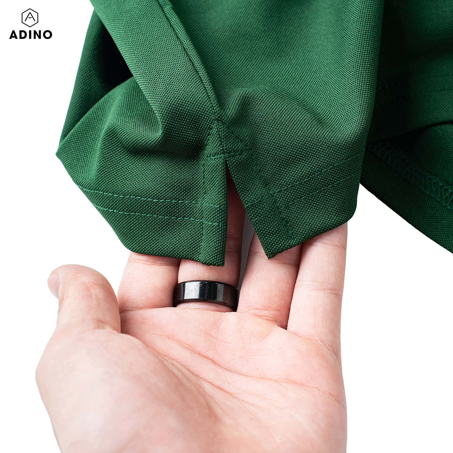 Áo polo nữ màu xanh lá phối viền ADINO vải polyester cotton không bai xù dáng công sở slimfit hơi ôm trẻ trung APN05
