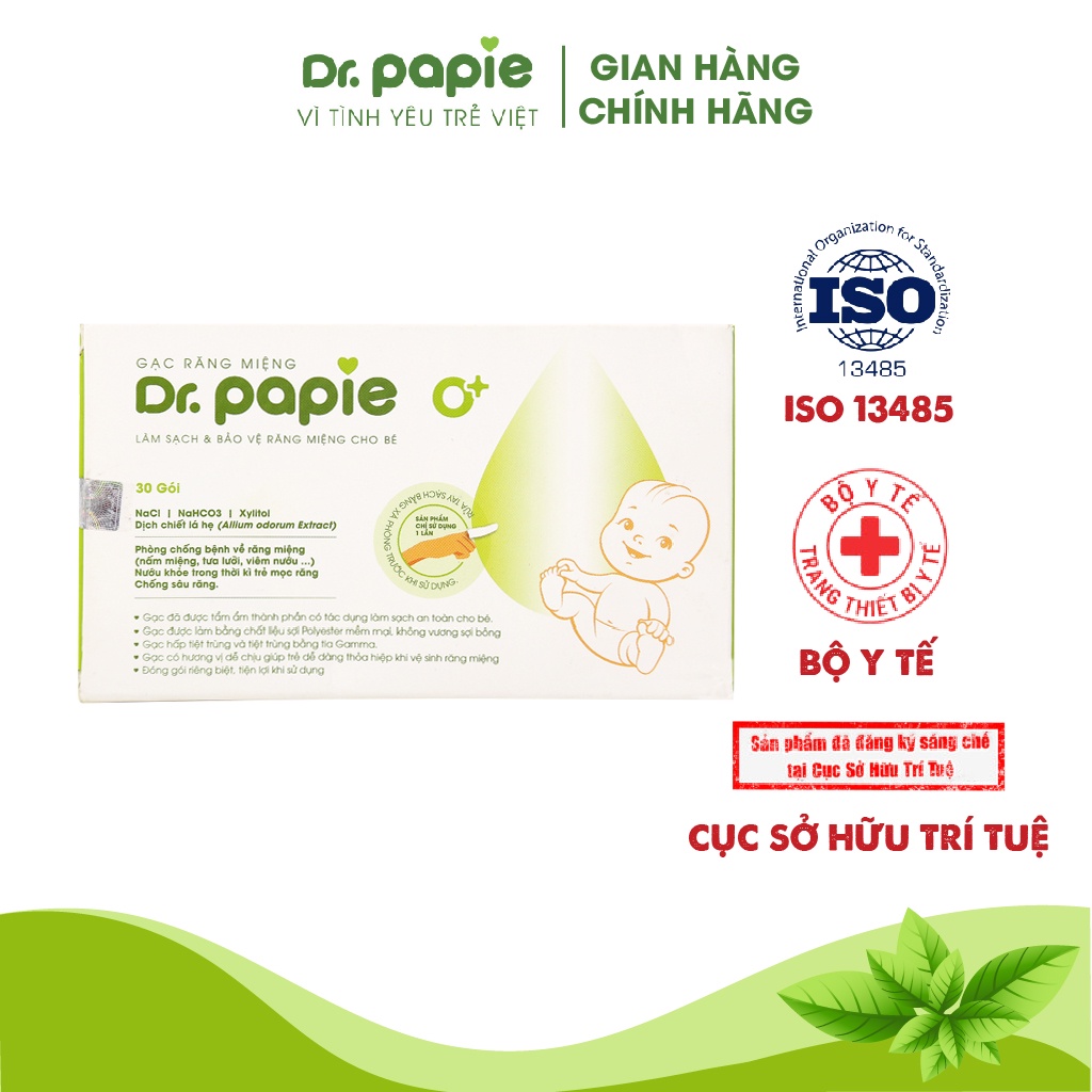 Gạc Rơ Lưỡi Dr.Papie Vệ Sinh Răng Miệng Cho Bé