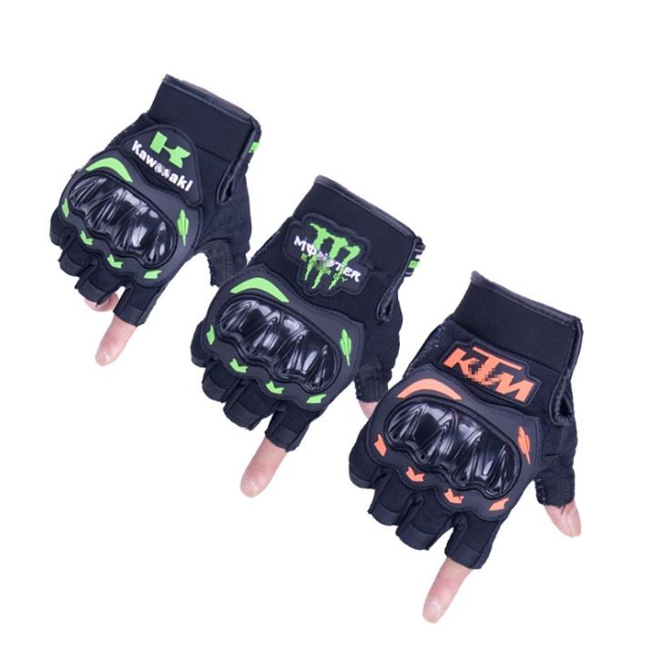 GĂNG TAY MONSTER,KAWASAKI,KTM NỬA NGÓN CÓ GÙ NHỰA - ĐỒ PHƯỢT - Kawasaki, Kawasaki