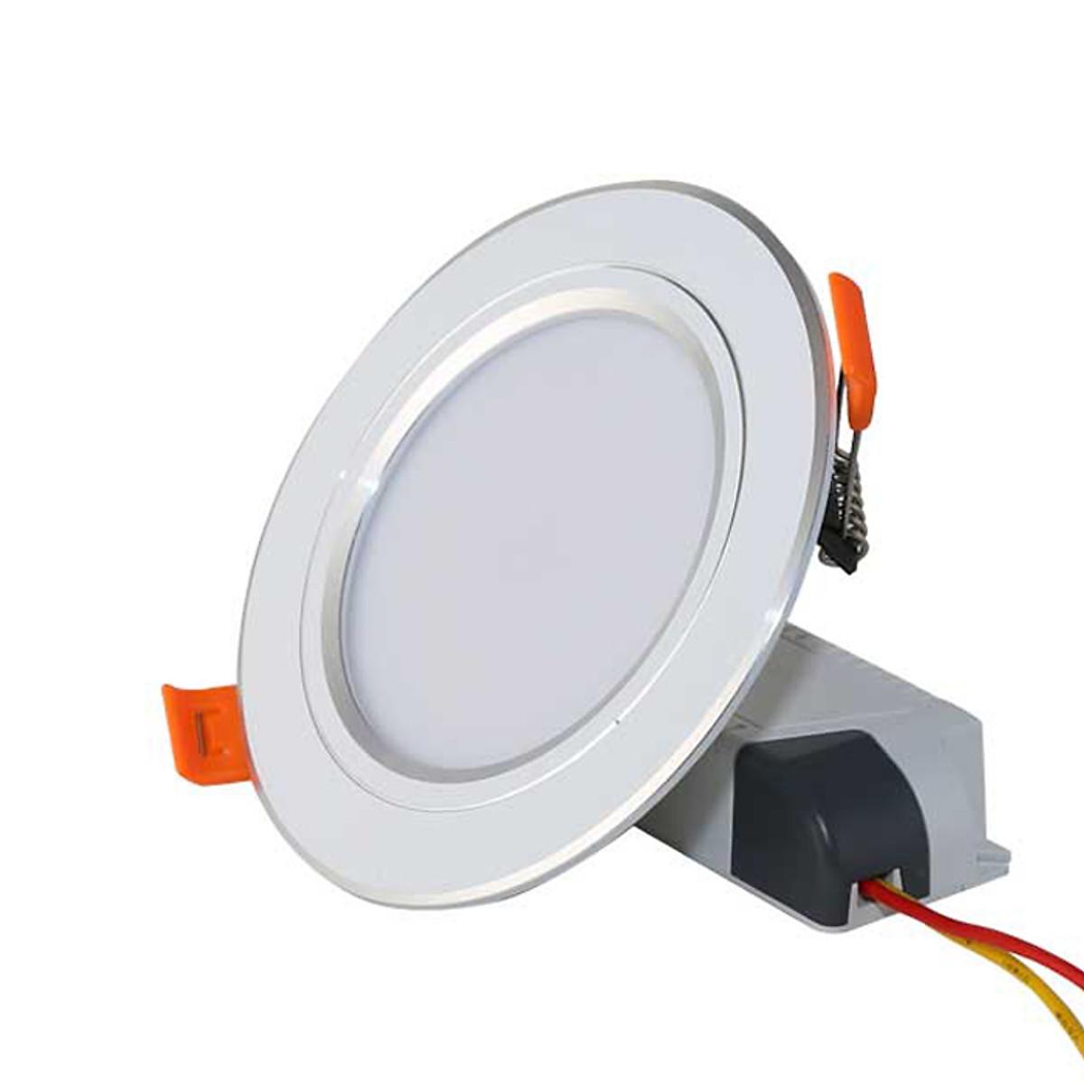 Đèn led âm trần downlight đổi màu 9W Rạng Đông - Viền bạc, Model LED downlight đổi màu DAT10LDM110-9w-S - 6 cái